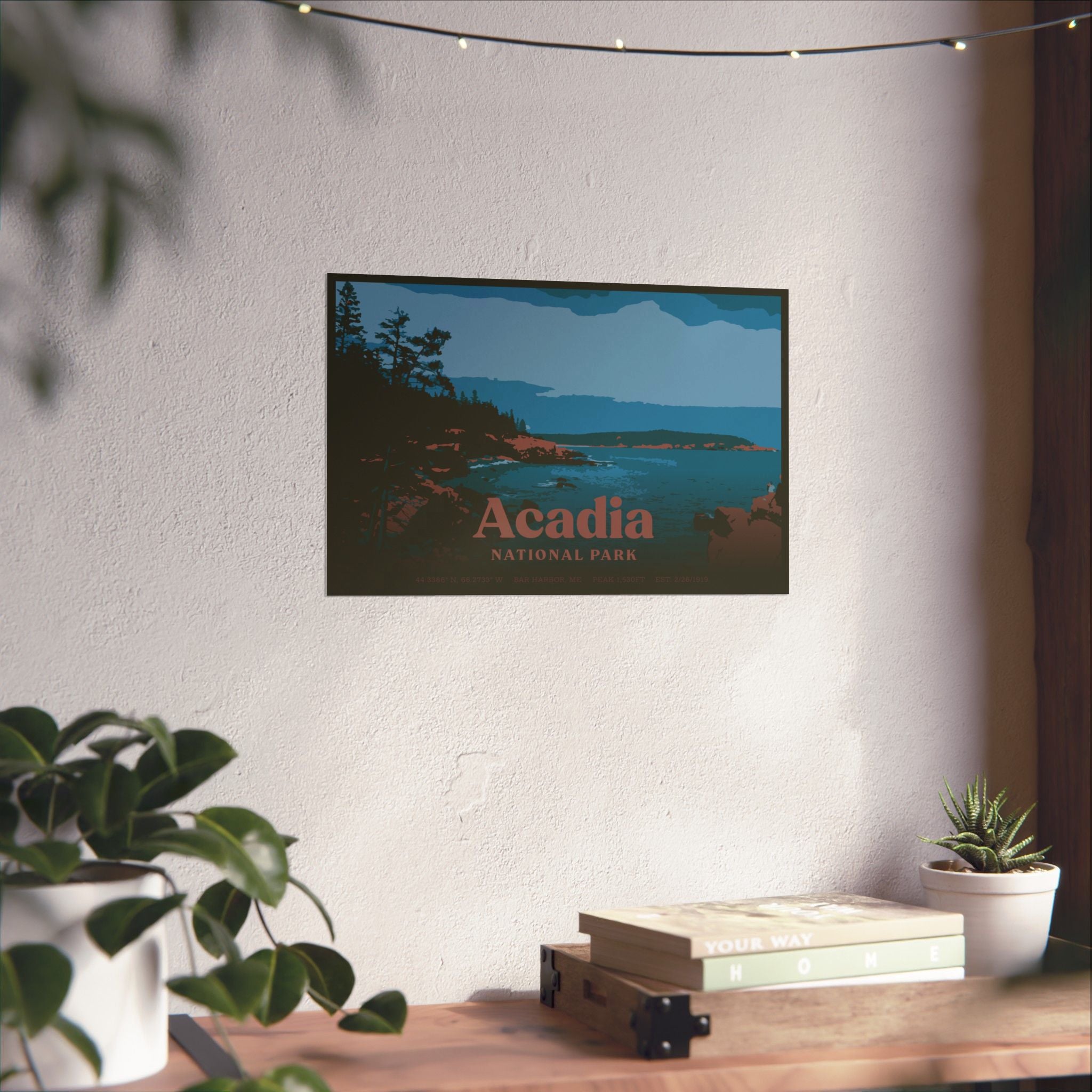 Acadia National Park Poster (Bar Harbor, Maine) Adventure Outdoorsy Travel Wall Art Decor