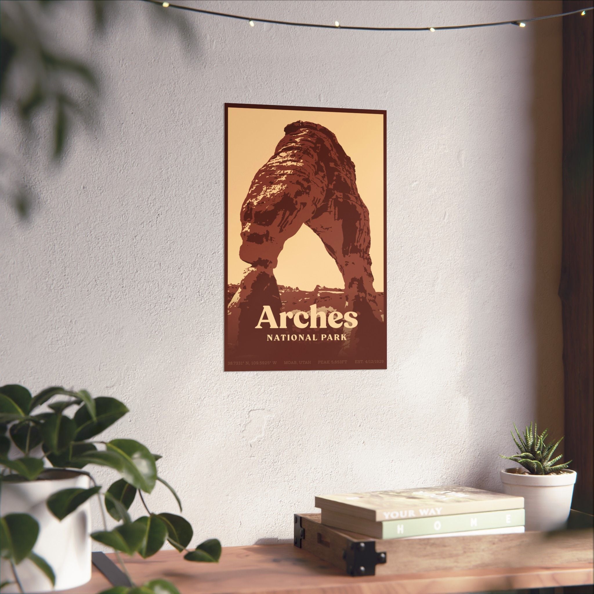 Arches National Park Poster (Moab, Utah) Adventure Outdoorsy Travel Wall Art Decor