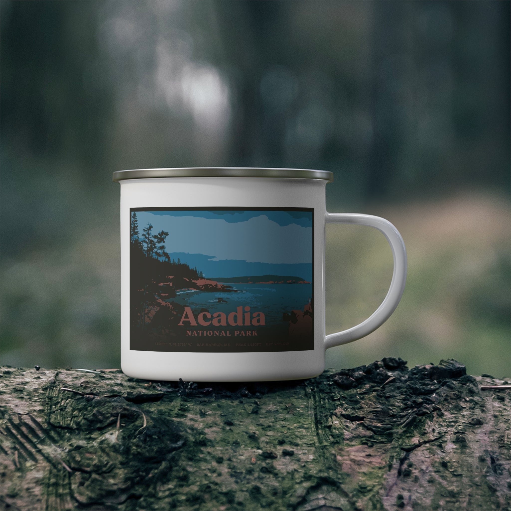 Acadia National Park Camping Mug (Bar Harbor, Maine) Adventure Outdoorsy Travel Cup