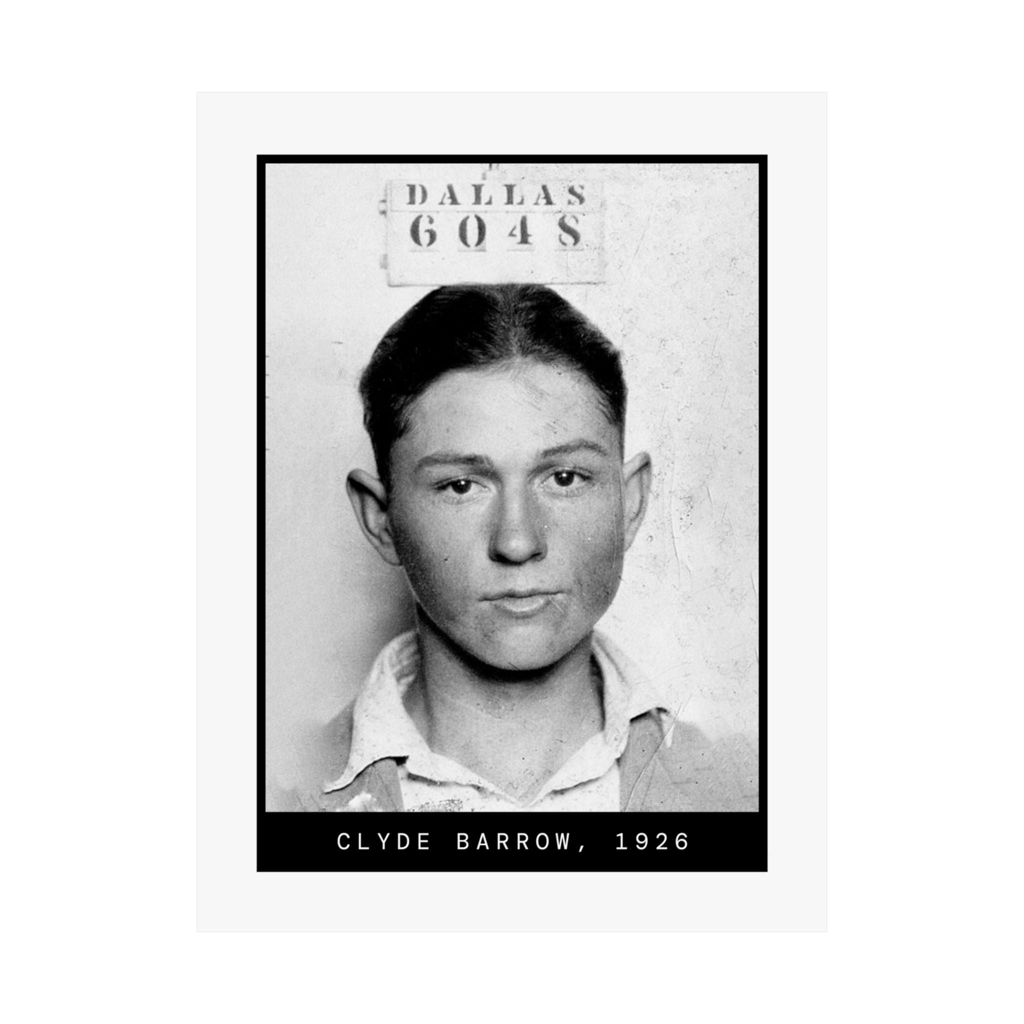 Clyde Barrow 1926 Outlaw Mugshot Poster