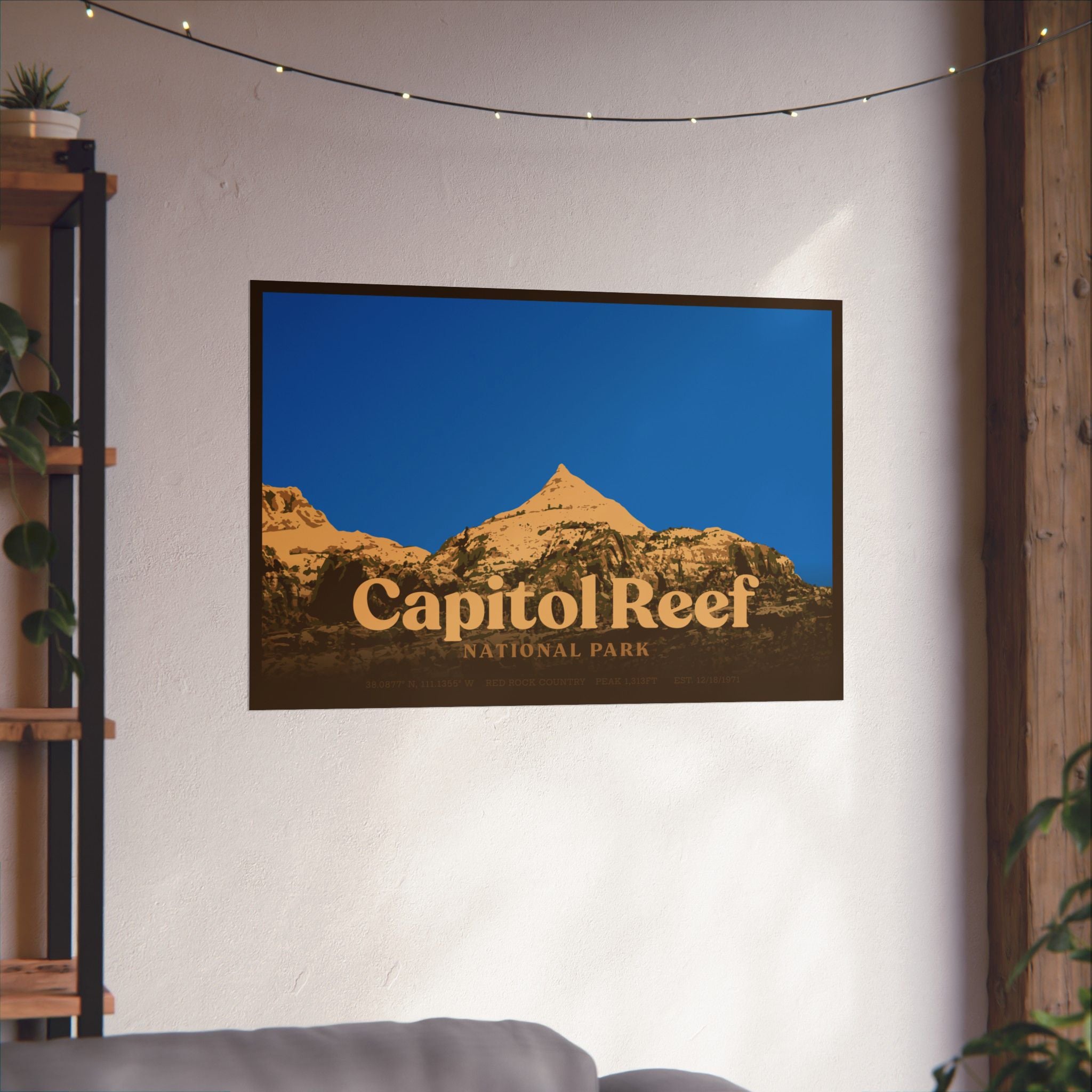Capitol Reef National Park Poster (Red Rock Country, Utah) Adventure Outdoorsy Travel Wall Art Decor