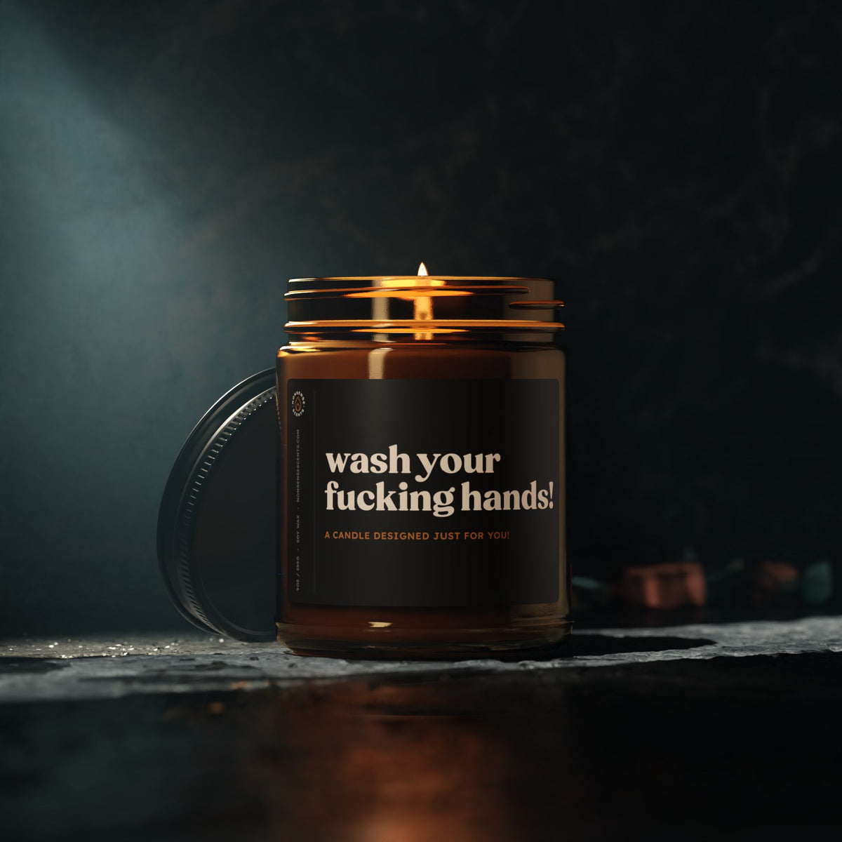 Wash Your Fucking Hands! - Funny Candle Gag Gift - Sarcastic Gift for Adults