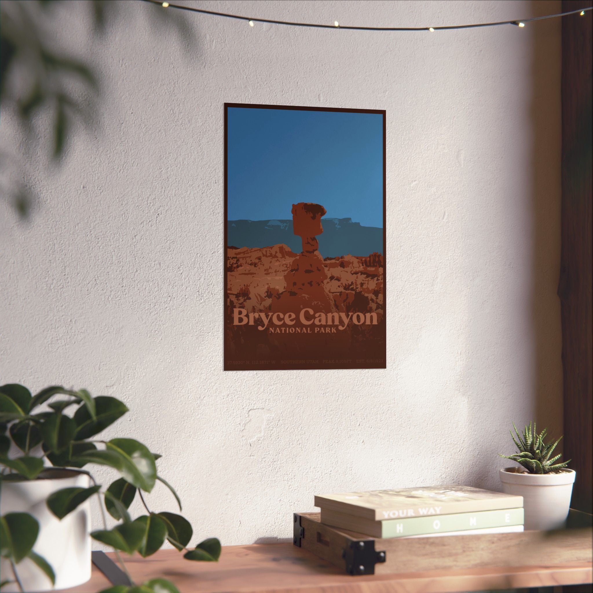 Bryce Canyon National Park Poster (Utah) Adventure Outdoorsy Travel Wall Art Decor