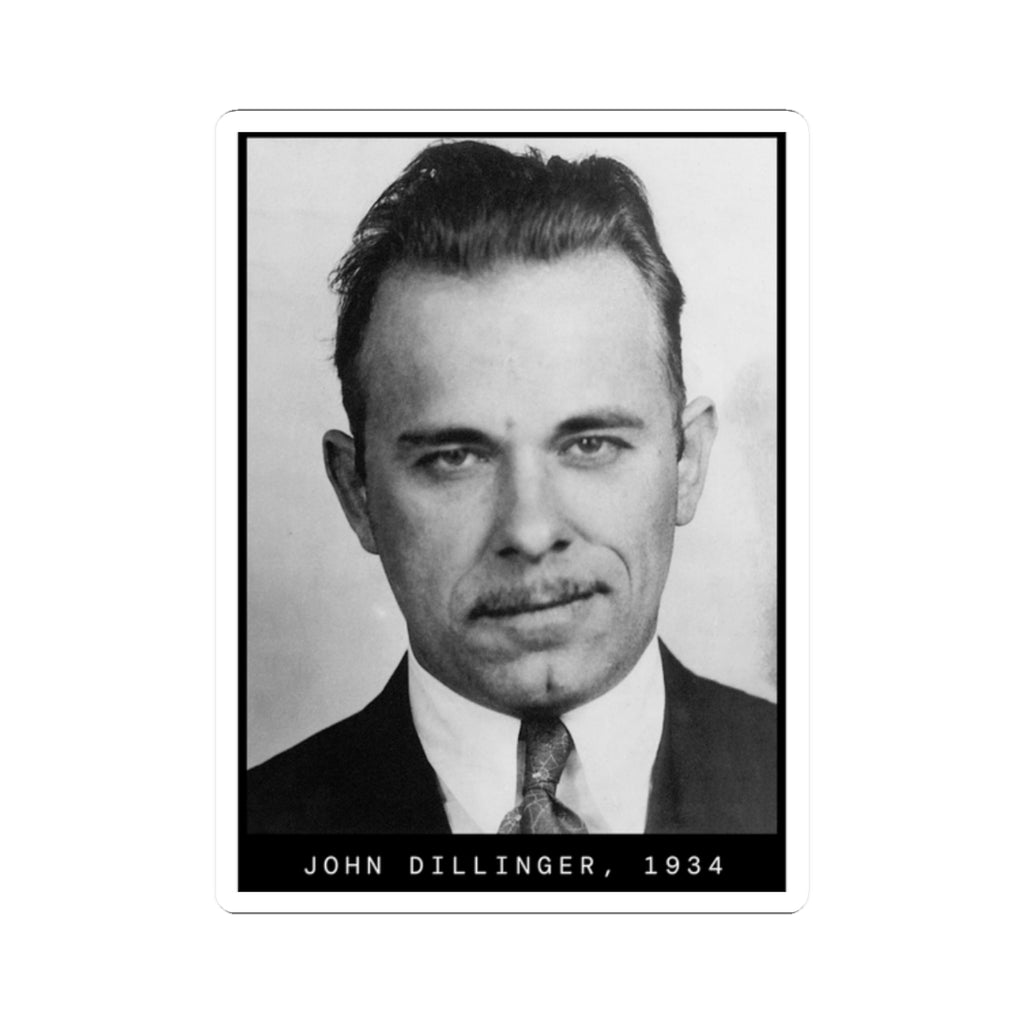 John Dillinger 1934 Gangster Mugshot Sticker