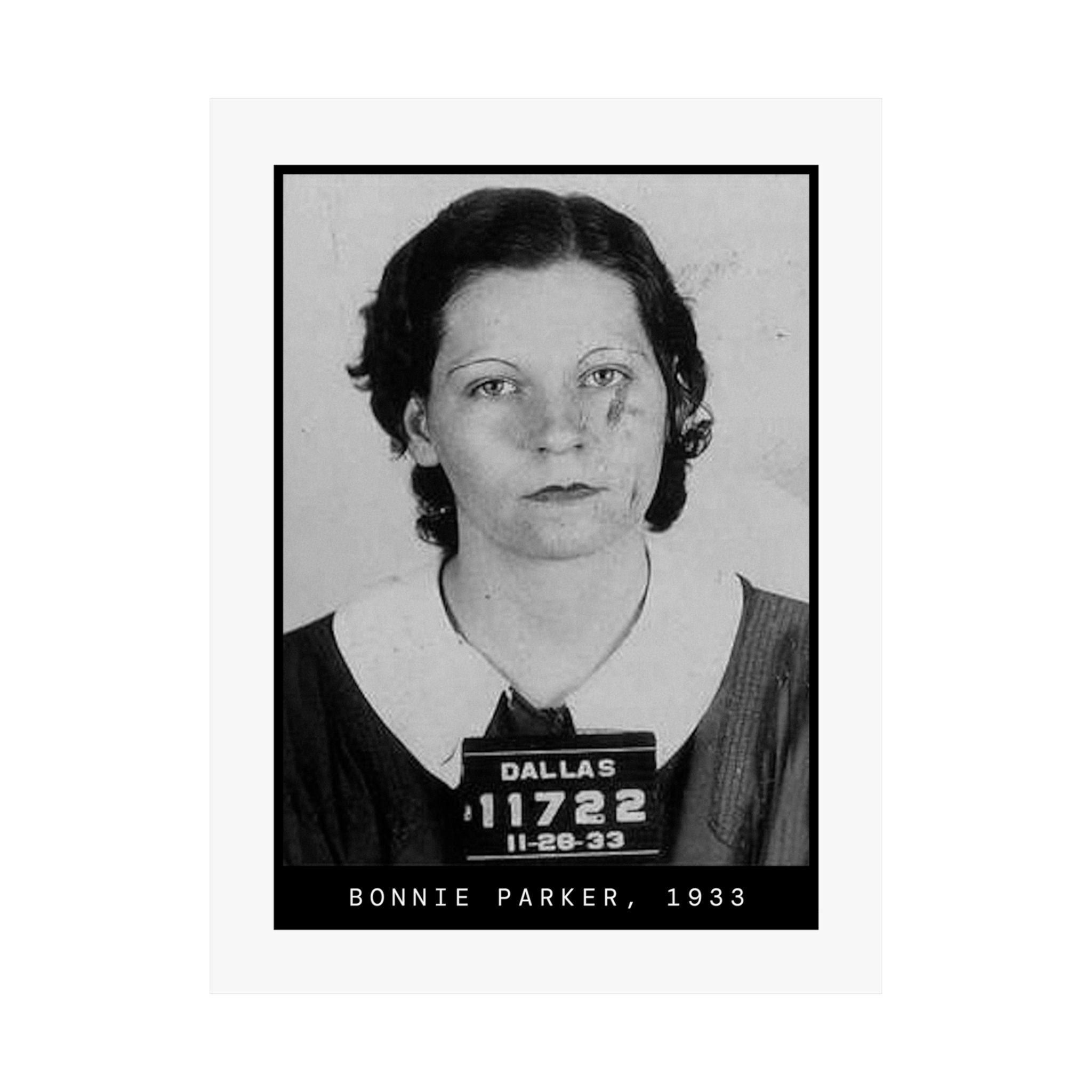 Bonnie Parker 1933 Outlaw Mugshot Poster