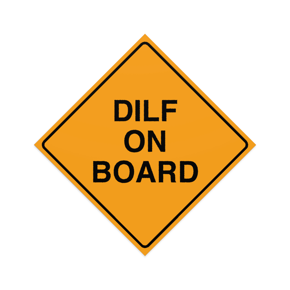 DILF On Board Feel Free To Ram Into Me Sticker Decal | Easy Peel & Stick | Funny Meme Bumper Sticker