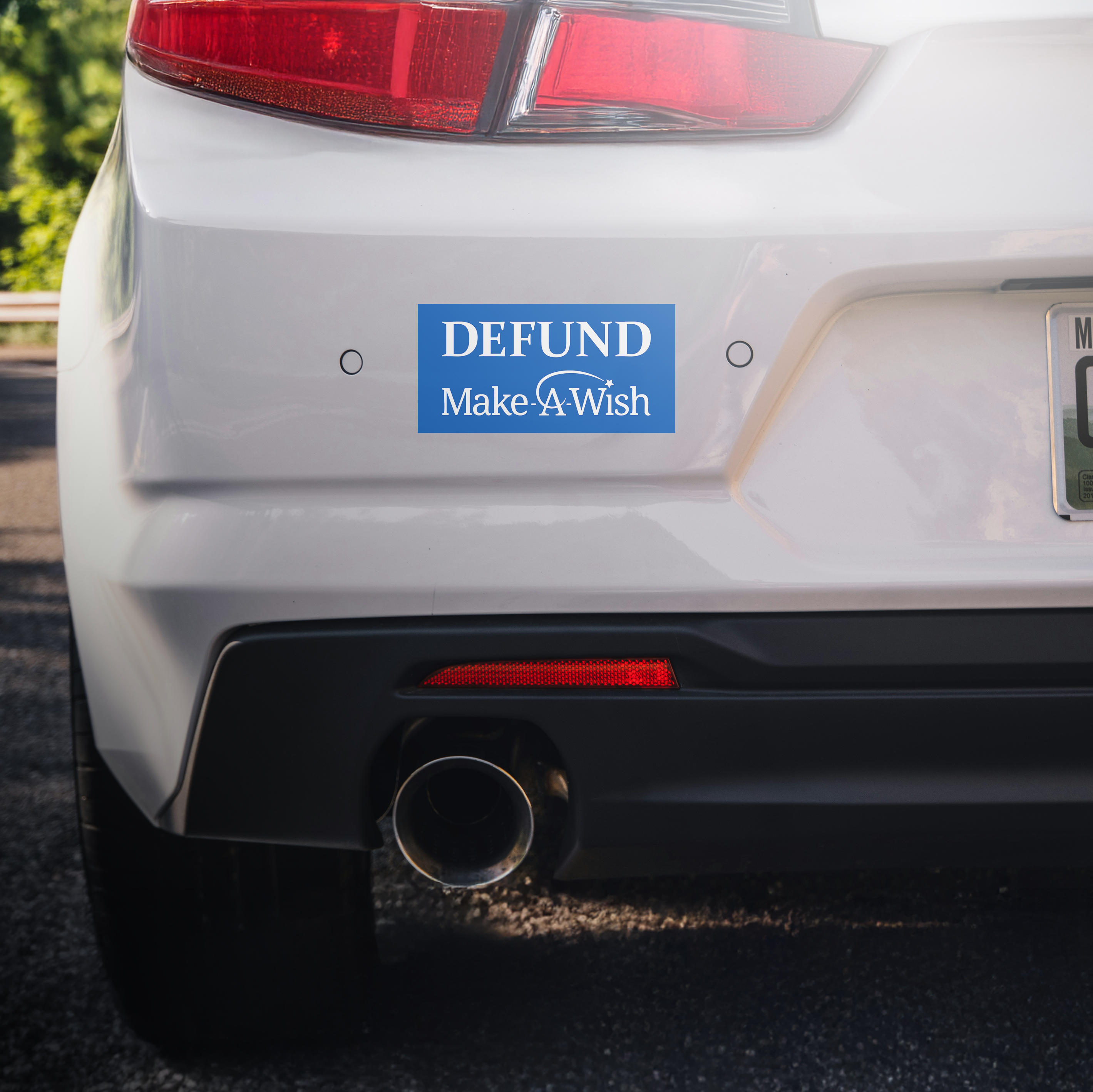 Defund Make-A-Wish Sticker Decal | Easy Peel & Stick | Funny Meme Bumper Sticker