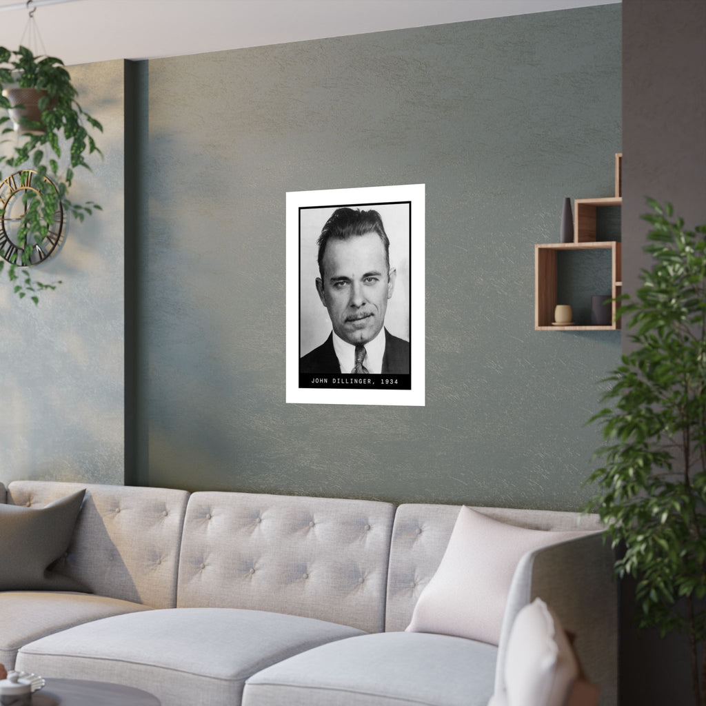 John Dillinger 1934 Gangster Mugshot Poster