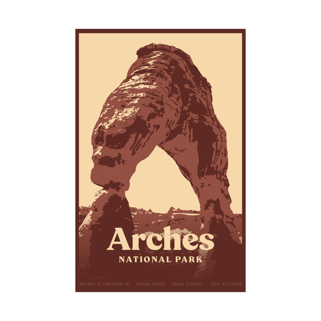 Arches National Park Poster (Moab, Utah) Adventure Outdoorsy Travel Wall Art Decor