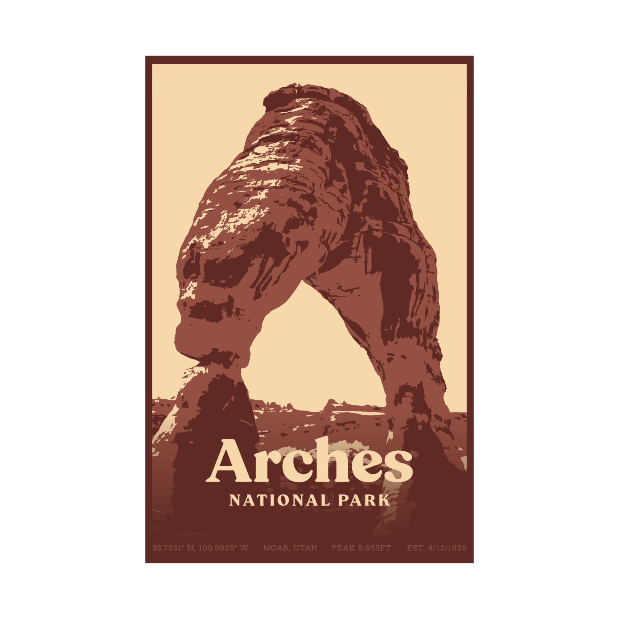 Arches National Park Poster (Moab, Utah) Adventure Outdoorsy Travel Wall Art Decor