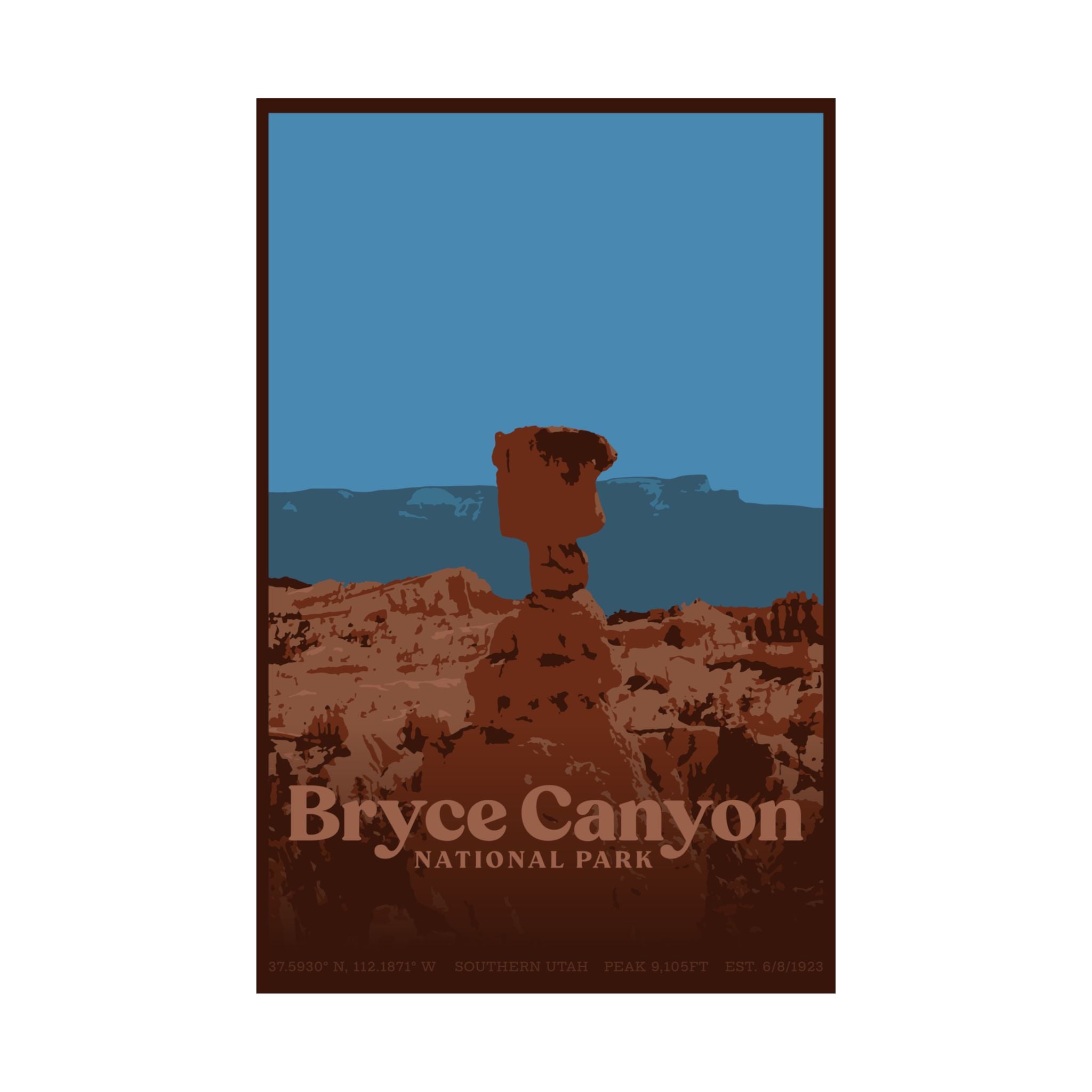 Bryce Canyon National Park Poster (Utah) Adventure Outdoorsy Travel Wall Art Decor