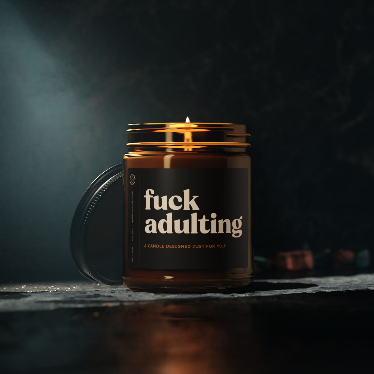 Fuck Adulting - Funny Candle Gag Gift - Sarcastic Gift for Adults