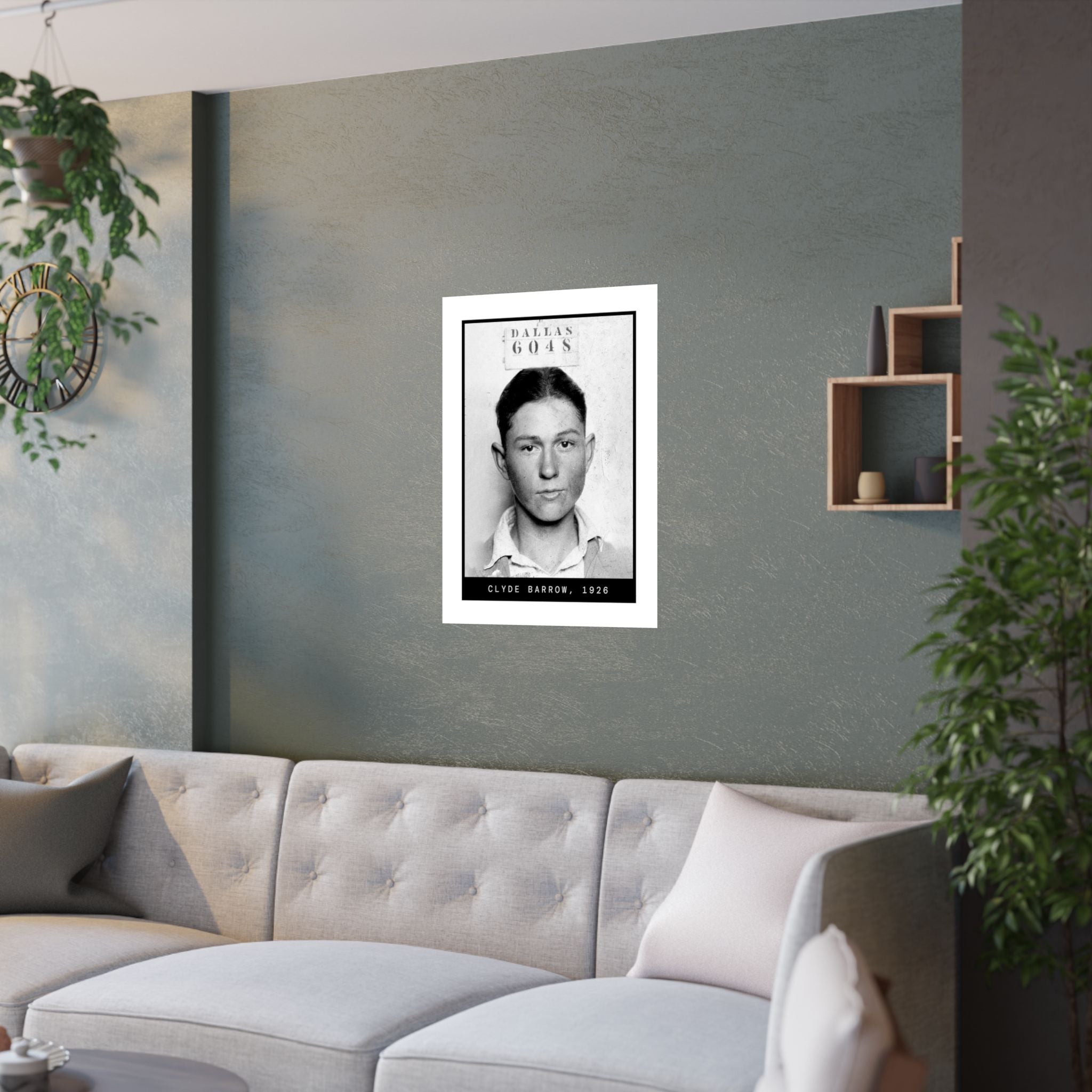Clyde Barrow 1926 Outlaw Mugshot Poster