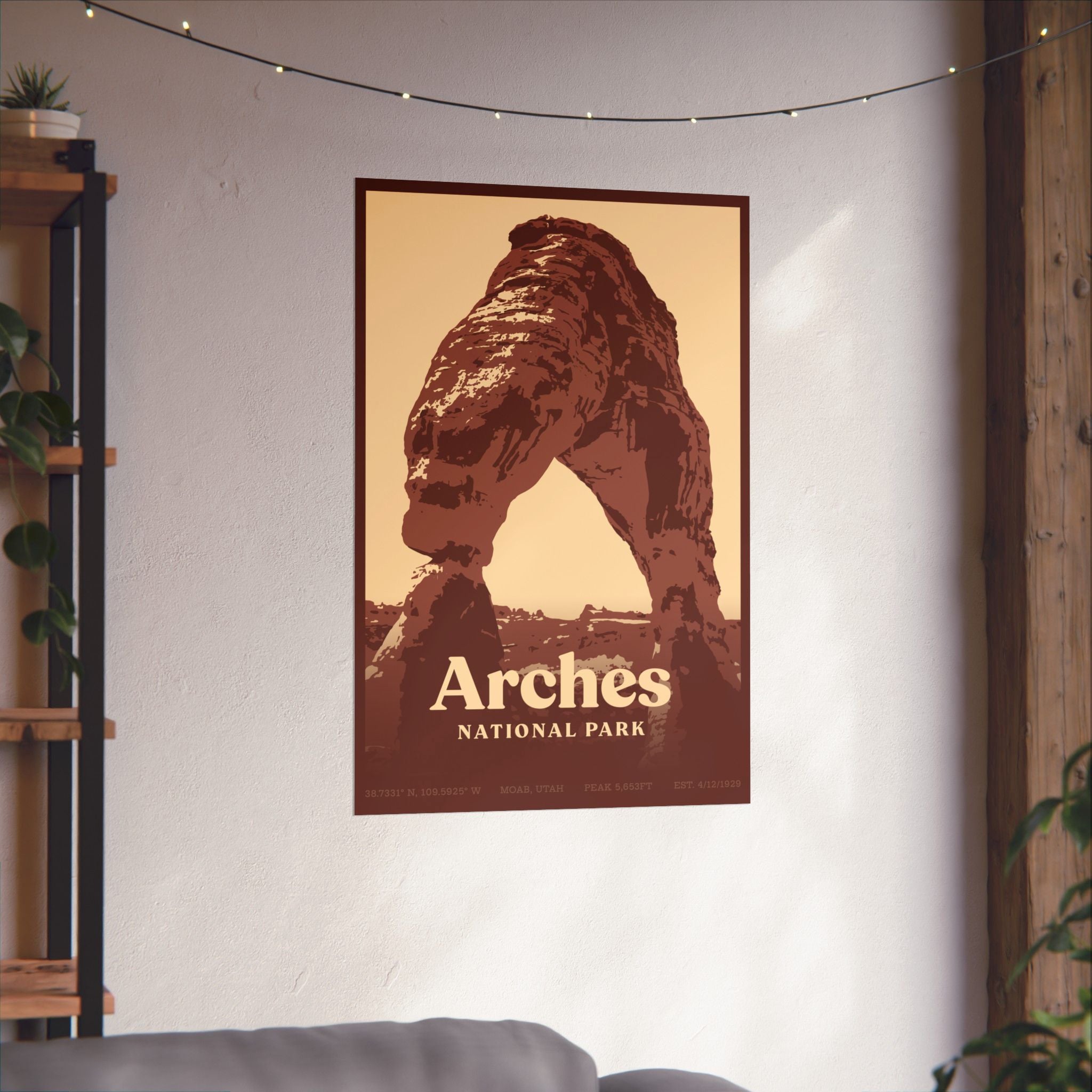 Arches National Park Poster (Moab, Utah) Adventure Outdoorsy Travel Wall Art Decor