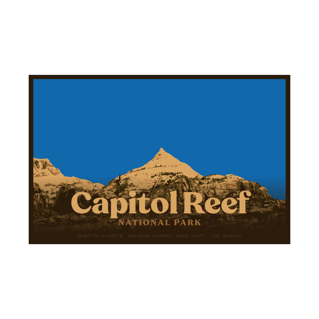Capitol Reef National Park Poster (Red Rock Country, Utah) Adventure Outdoorsy Travel Wall Art Decor
