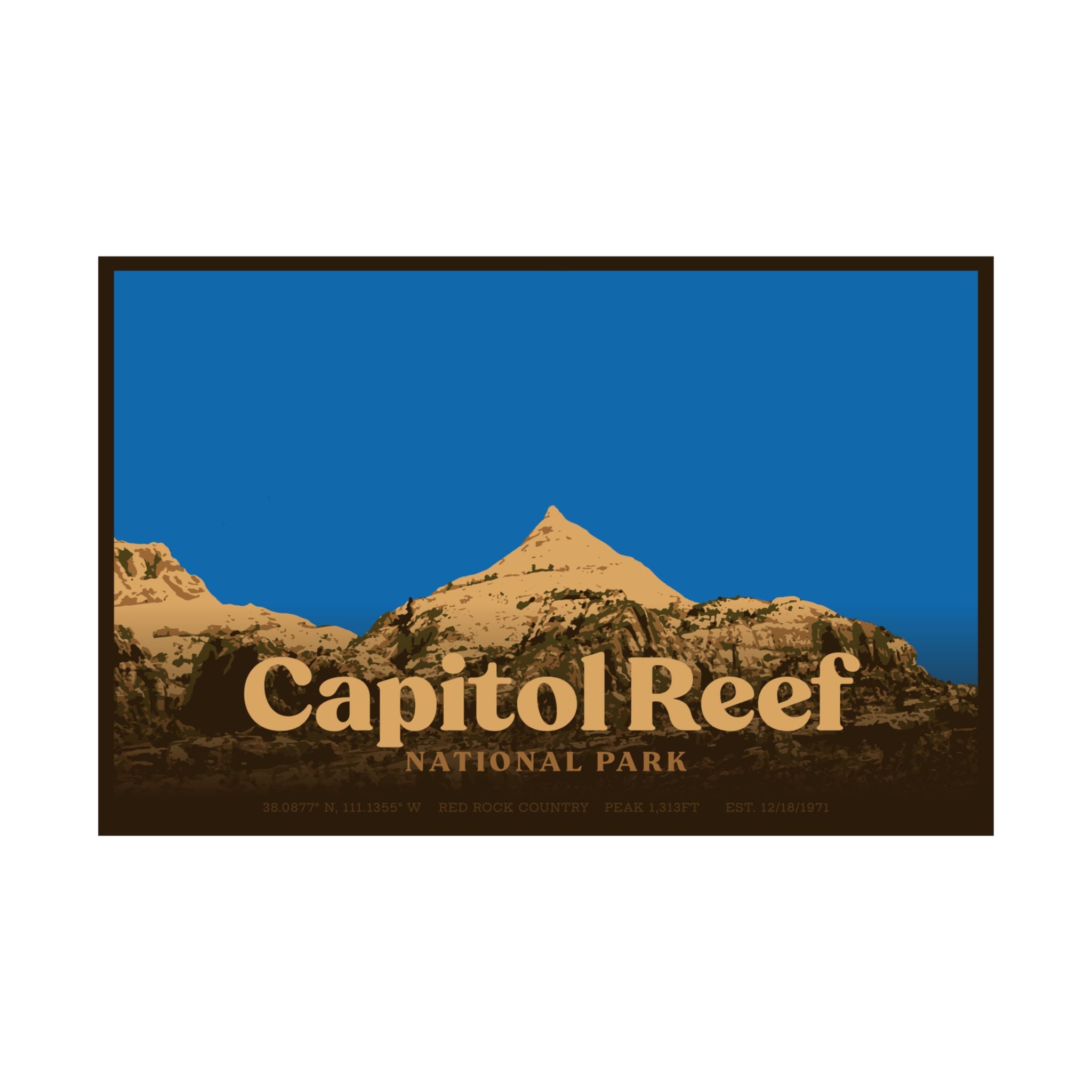 Capitol Reef National Park Poster (Red Rock Country, Utah) Adventure Outdoorsy Travel Wall Art Decor