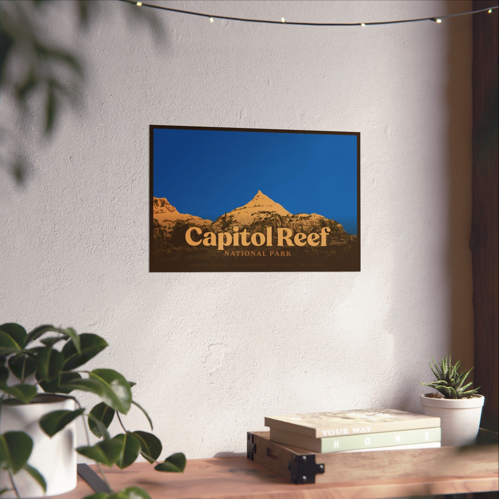 Capitol Reef National Park Poster (Red Rock Country, Utah) Adventure Outdoorsy Travel Wall Art Decor
