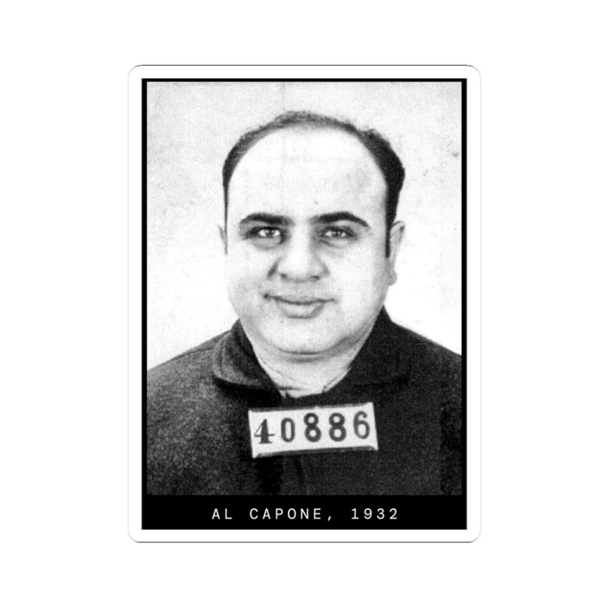 Al Capone 1932 Gangster Mugshot Sticker
