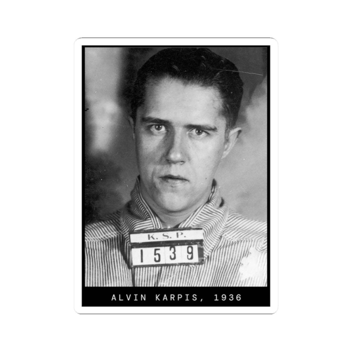 Alvin Karpis 1936 Gangster Mugshot Sticker