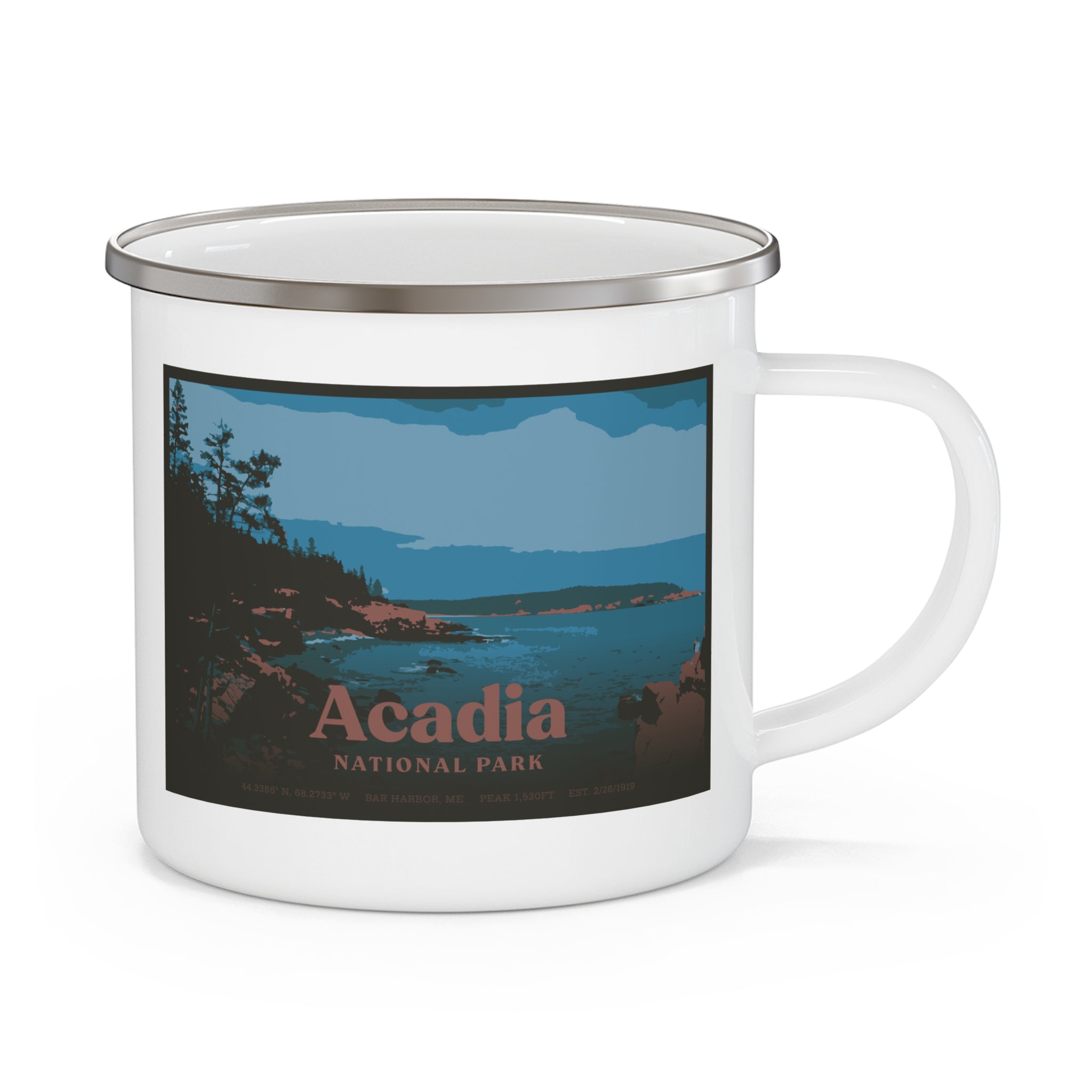 Acadia National Park Camping Mug (Bar Harbor, Maine) Adventure Outdoorsy Travel Cup