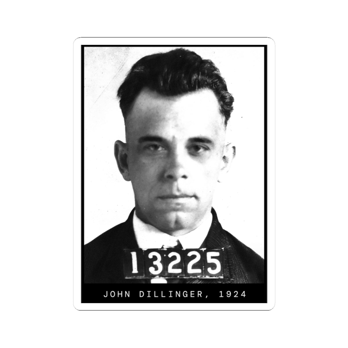 John Dillinger 1924 Gangster Mugshot Sticker