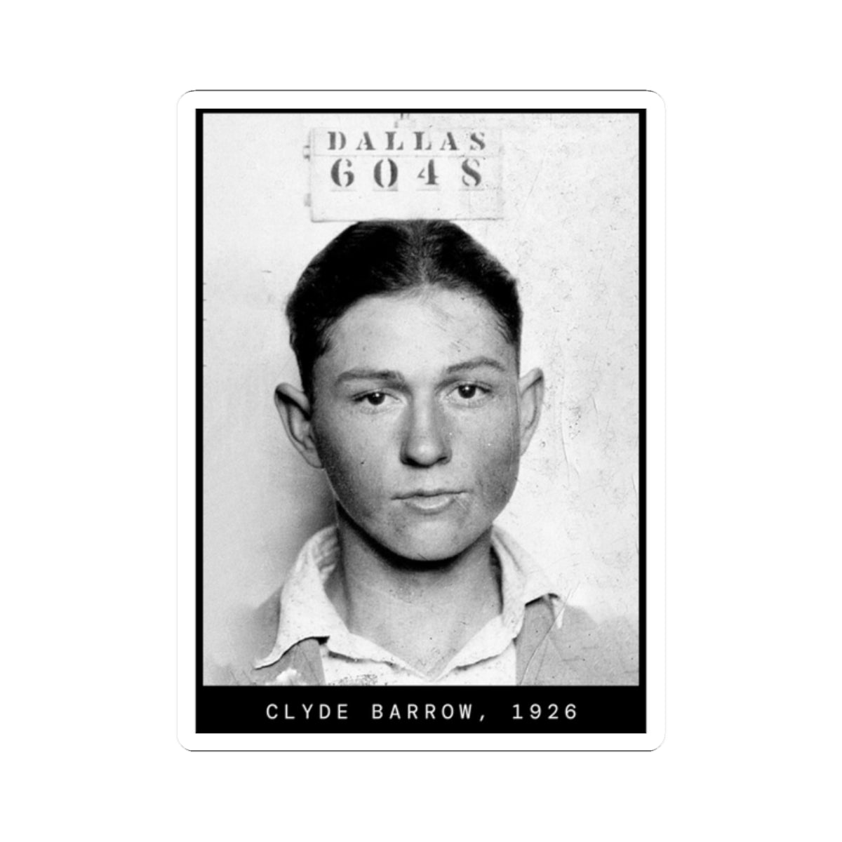 Clyde Barrow 1926 Outlaw Mugshot Sticker